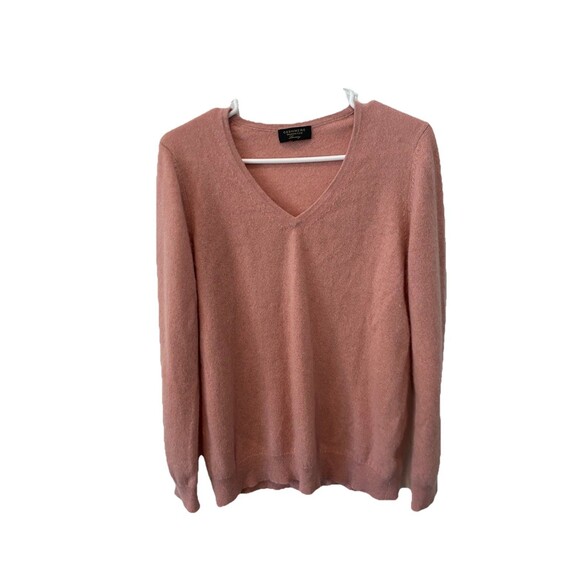 Charter Club 100% cashmere Luxury Soft Pink V-Neck Sweater Sz XL - Picture 8 of 12